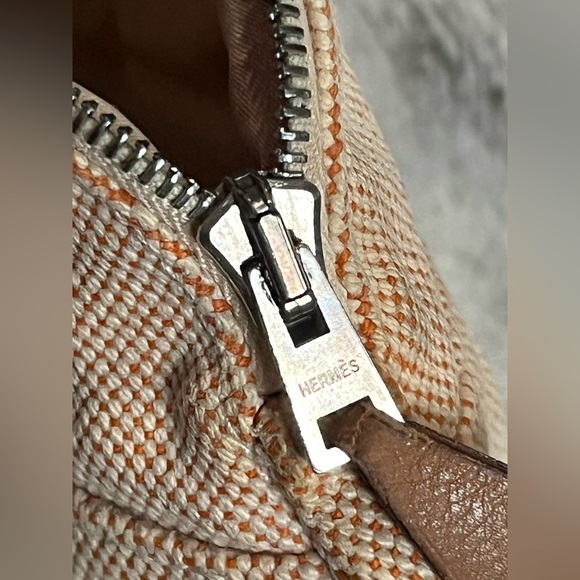 HERMES Cotton Canvas Mini Bolide Travel Cosmetic Pouch - Picture 7 of 16